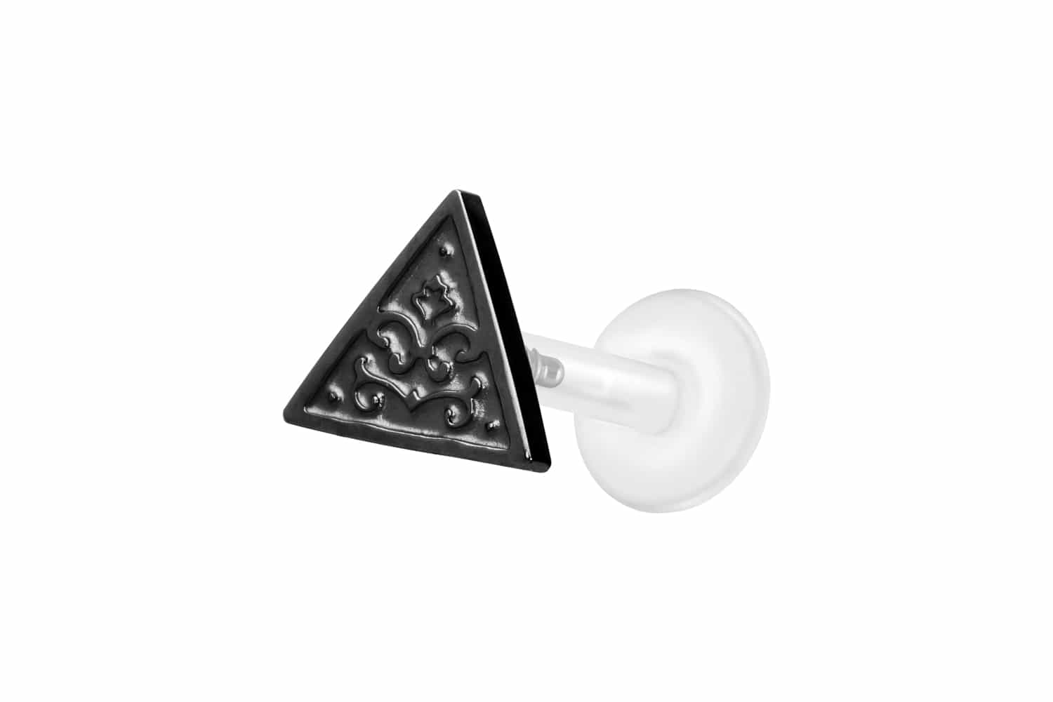PTFE Labret Piercing mit Innengewinde + Titan-Aufsatz DREIECK